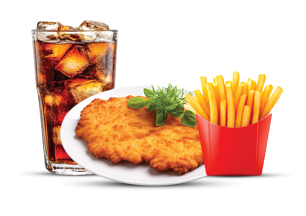 SCHNITZEL MIT POMMES & COLA 