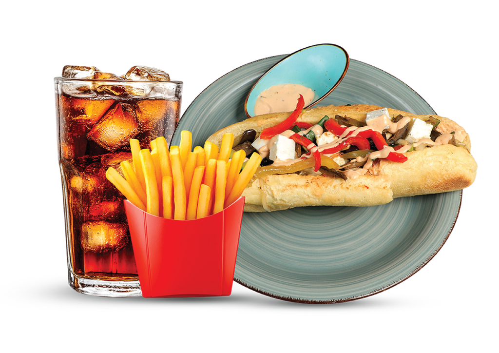 CHICKEN SANDWICH + POMMES + COLA
