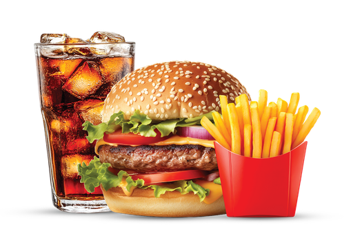 CHICKEN BURGER+POMMES+COLA